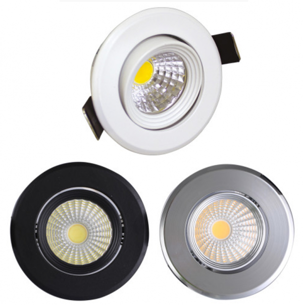 LED 가구매입 COB 4W 진열장조명 다운라이트 할로겐 매립등 2인치매입등 4000K 전구색 주백색 주광색 플리커프리 블랙 크롬